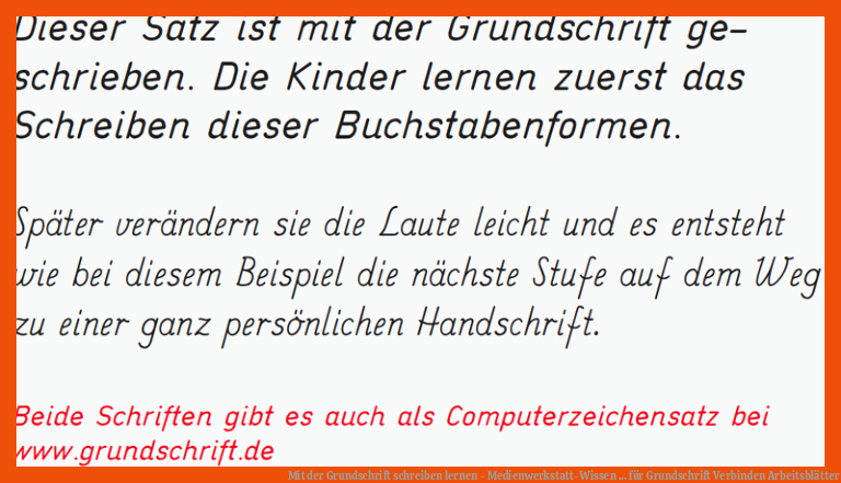 Mit der Grundschrift schreiben lernen - Medienwerkstatt-Wissen ... für grundschrift verbinden arbeitsblätter