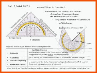 8 Geodreieck Beschriften Arbeitsblatt