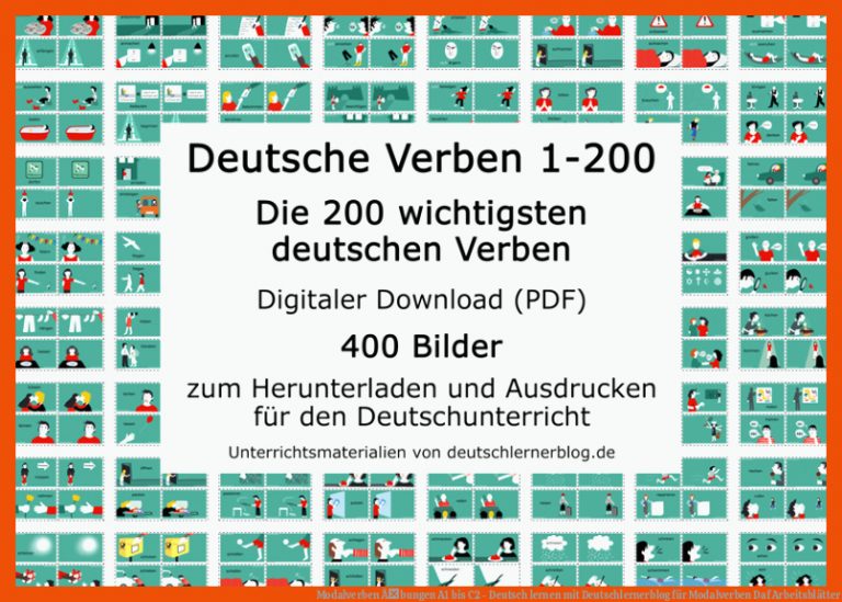 Modalverben Ãbungen A1 bis C2 - Deutsch lernen mit Deutschlernerblog für modalverben daf arbeitsblätter