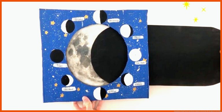 Mondphasen Modell basteln mit Kindern inklusive Arbeitsblatt für mondphasen arbeitsblatt
