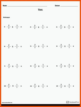 6 Multiplikation Von Brüchen Arbeitsblatt