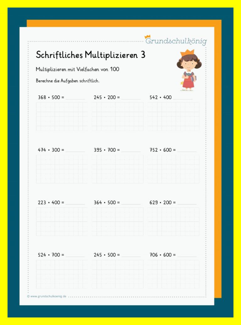 Multiplikation mit Vielfachen von 10 und 100 für multiplikation bis 100 arbeitsblätter