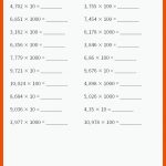 Multipliziere Dezimalzahlen Mit 10.100.1000 Mathe-arbeitsblÃ¤tter ... Fuer Multiplikation Von Dezimalzahlen Arbeitsblätter