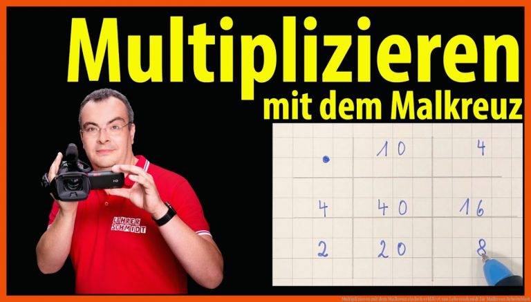 Multiplizieren Mit Dem Malkreuz Einfach ErklÃ¤rt Von Lehrerschmidt Fuer Malkreuz Arbeitsblatt