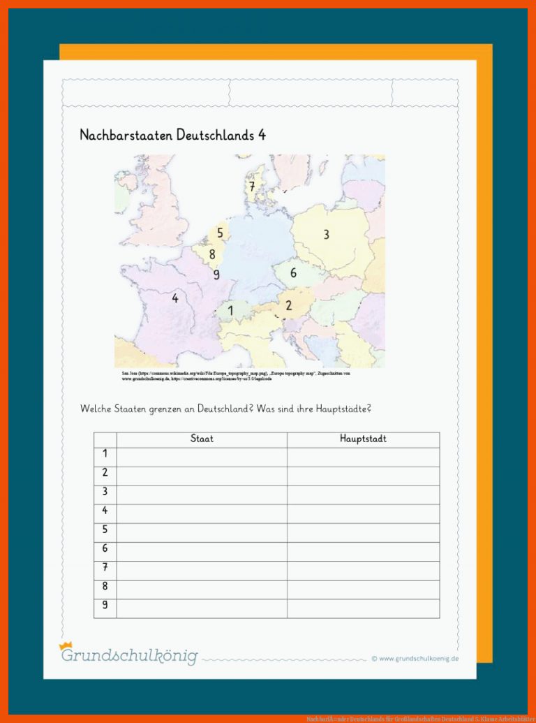 NachbarlÃ¤nder Deutschlands für großlandschaften deutschland 5. klasse arbeitsblätter