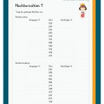 Nachbarzahlen Im Zahlenraum 1000 Fuer Nachbarzahlen Bis 1000 Arbeitsblätter Mit Lösungen