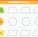 Nachzeichnen Der Konturen Von Niedlichem Trapez, Achteck ... Fuer Parallelogramm Zeichnen Arbeitsblatt
