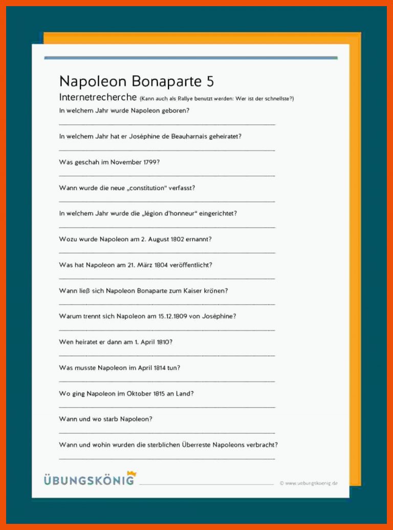 Napoleon Fuer Napoleon Und Die Deutschen Arbeitsblatt Lösungen