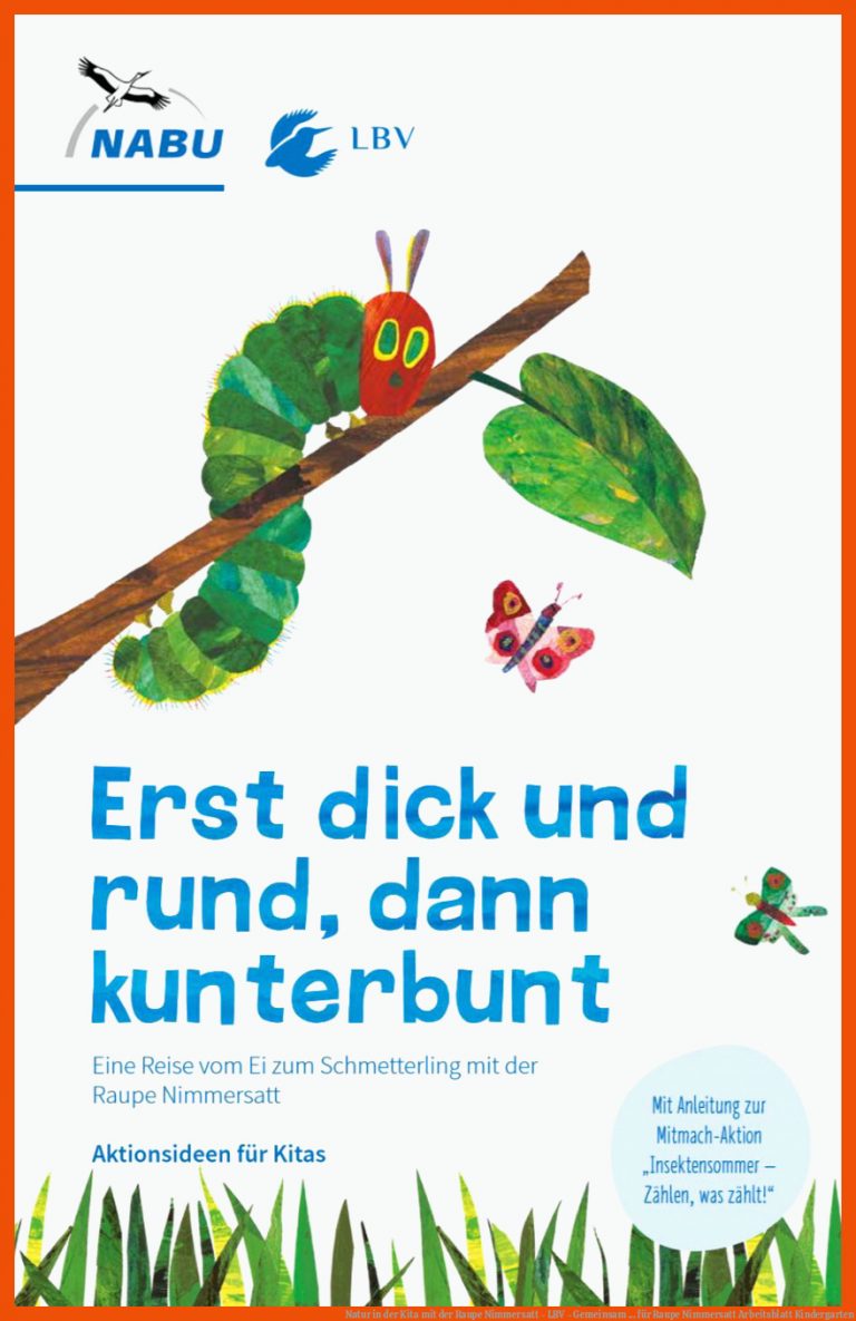 Natur In Der Kita Mit Der Raupe Nimmersatt - Lbv - Gemeinsam ... Fuer Raupe Nimmersatt Arbeitsblatt Kindergarten