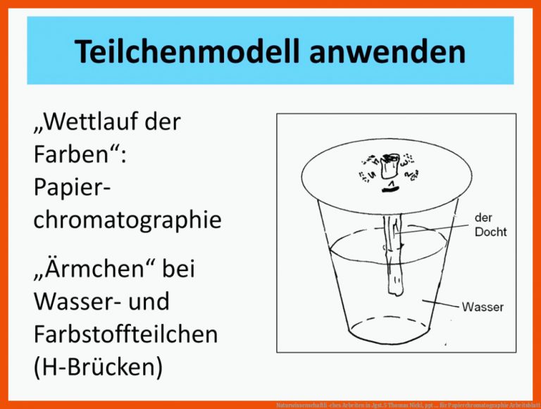 Naturwissenschaftli-ches Arbeiten in Jgst.5 Thomas Nickl, ppt ... für papierchromatographie arbeitsblatt