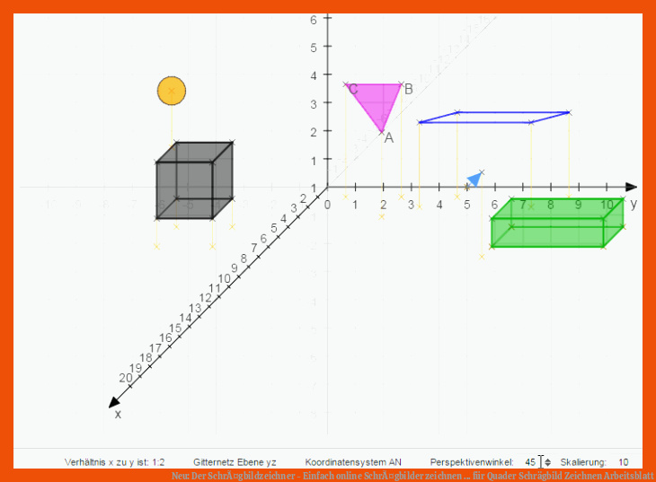 Neu: Der SchrÃ¤gbildzeichner - Einfach online SchrÃ¤gbilder zeichnen ... für quader schrägbild zeichnen arbeitsblatt
