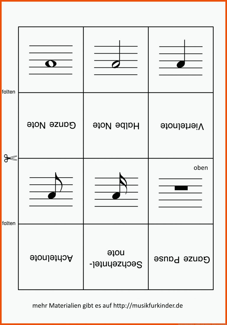 Notenwerte Memory Lernkarten - Musik FÃ¼r Kinder Notenwerte ... Fuer Noten Lernen Arbeitsblatt