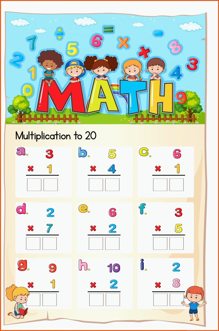 Nummer der Mathe-Arbeitsblatt-Multiplikation 375316 Vektor Kunst ... für mathematik multiplikation arbeitsblätter