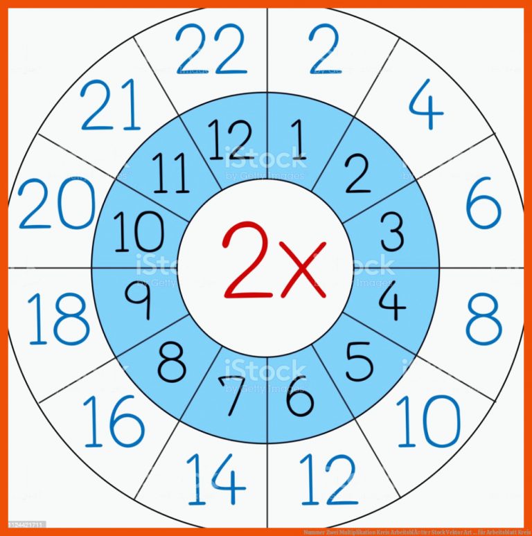 Nummer Zwei Multiplikation Kreis ArbeitsblÃ¤tter Stock Vektor Art ... für arbeitsblatt kreis