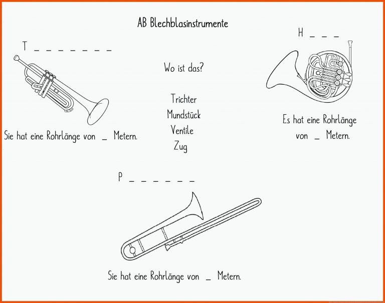Online-angebote In Corona-zeiten Bergische Musikschule Fuer Arbeitsblatt Blechblasinstrumente