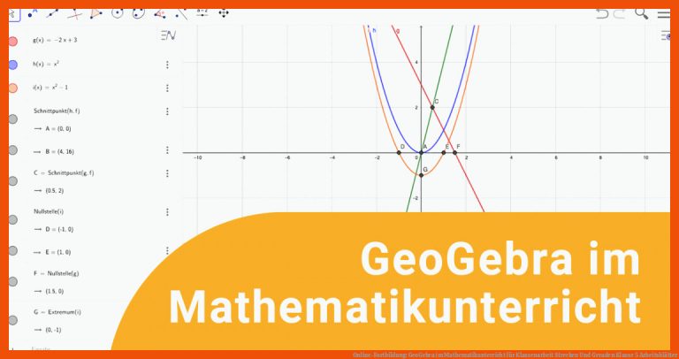 Online-Fortbildung: GeoGebra im Mathematikunterricht für klassenarbeit strecken und geraden klasse 5 arbeitsblätter