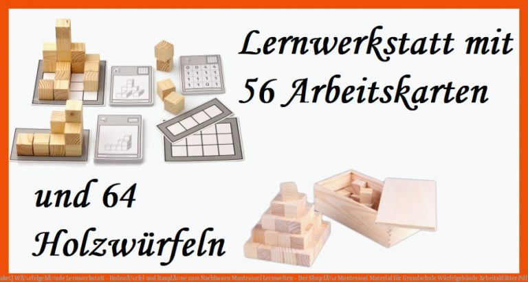 [Paket] WÃ¼rfelgebÃ¤ude Lernwerkstatt - HolzwÃ¼rfel und BauplÃ¤ne zum Nachbauen | Montessori Lernwelten - Der Shop fÃ¼r Montessori Material für grundschule würfelgebäude arbeitsblätter pdf