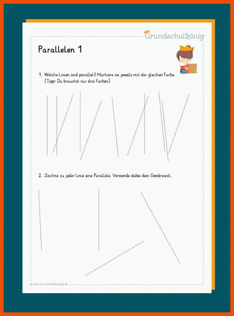 Parallelen Fuer Parallele Und Senkrechte Geraden Arbeitsblätter Mit Lösungen