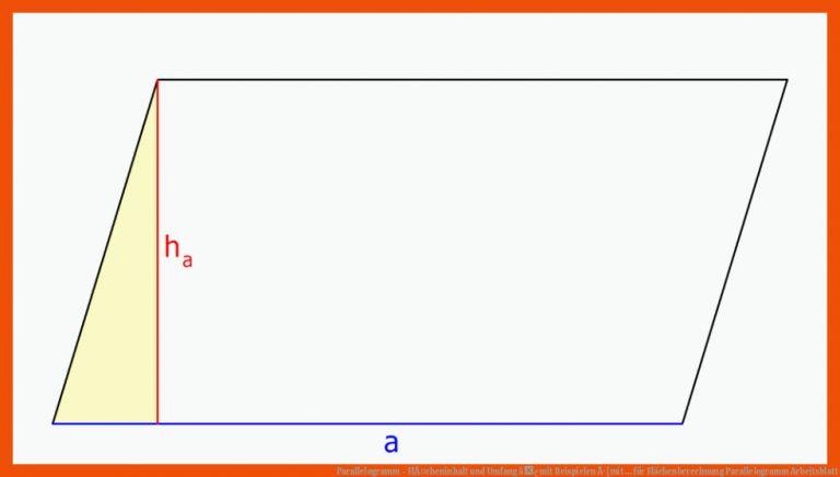 Parallelogramm - FlÃ¤cheninhalt und Umfang â¢ mit Beispielen Â· [mit ... für flächenberechnung parallelogramm arbeitsblatt