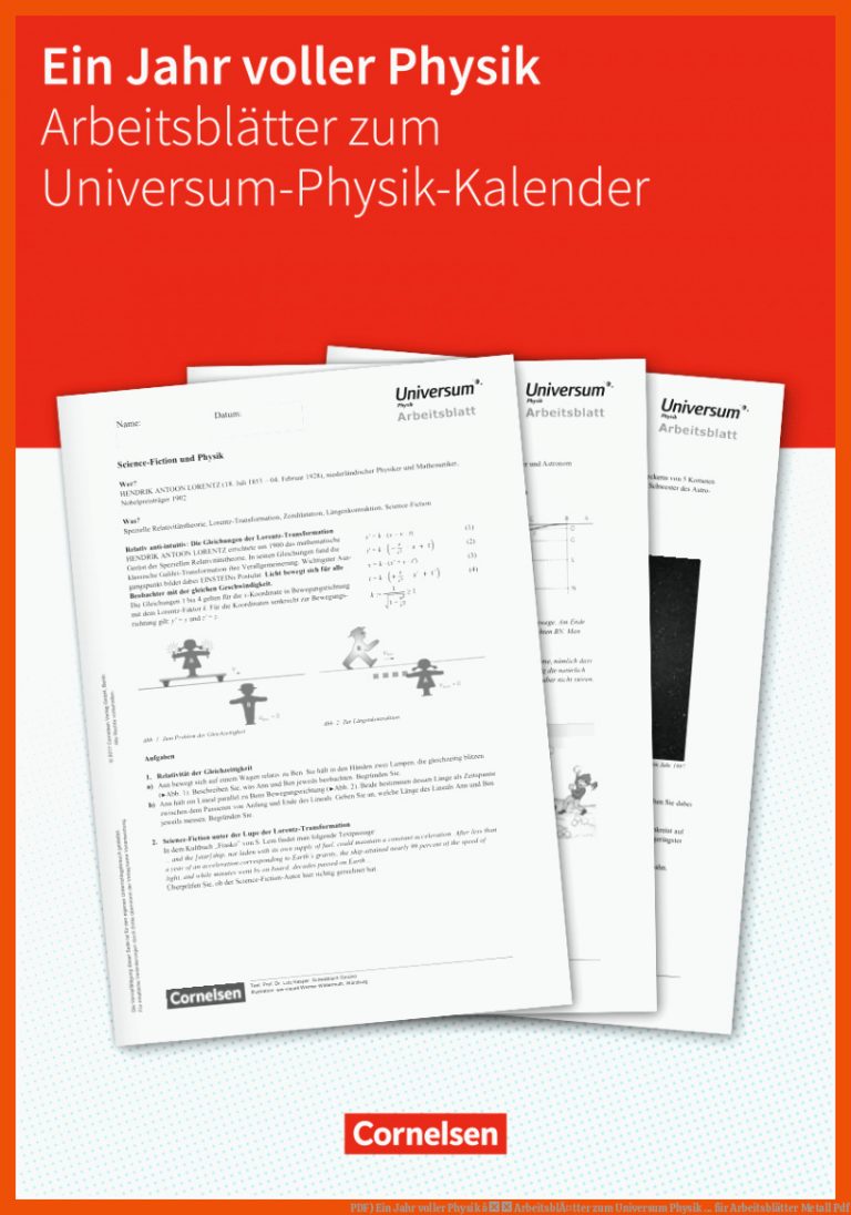 PDF) Ein Jahr voller Physik â ArbeitsblÃ¤tter zum Universum Physik ... für arbeitsblätter metall pdf
