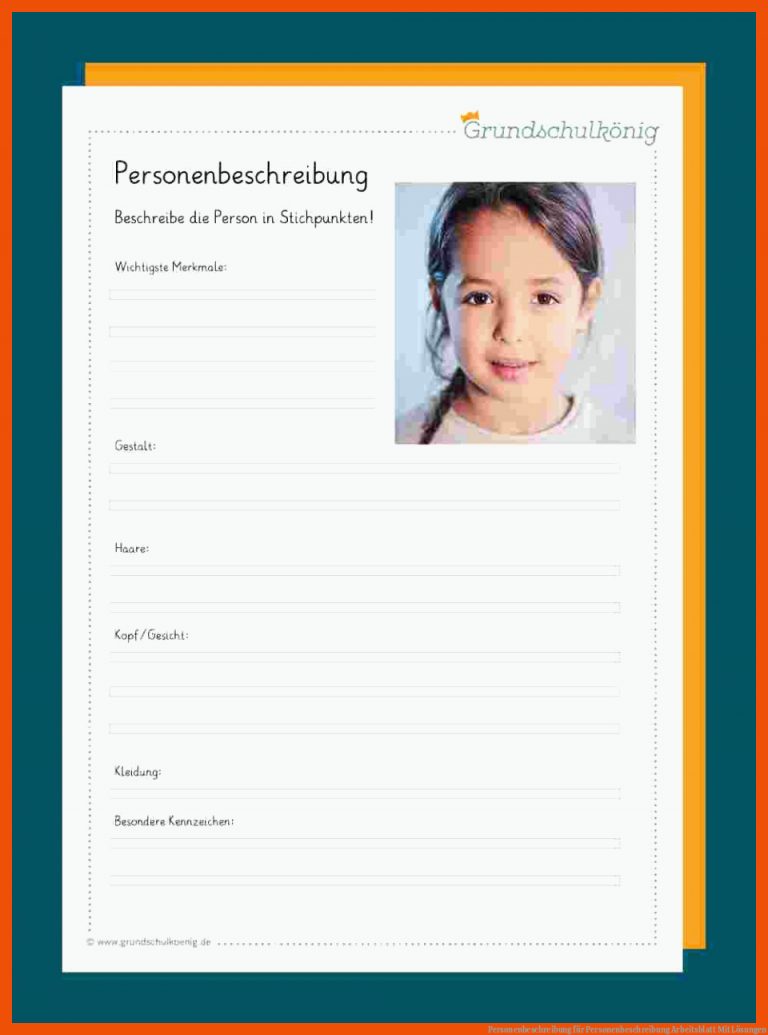 Personenbeschreibung für personenbeschreibung arbeitsblatt mit lösungen