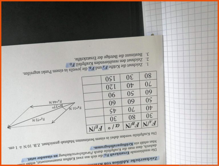 Physik-zeichnerische addition von KrÃ¤ften? (Schule, Kraft) für kraftpfeile zeichnen arbeitsblatt