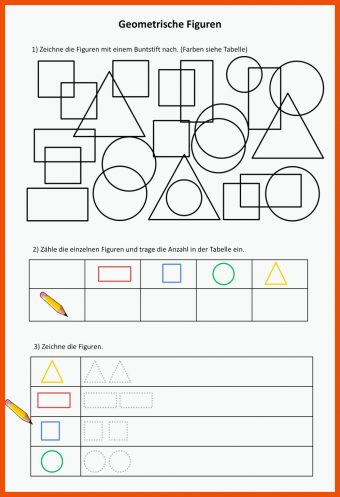 8 Geometrische formen Arbeitsblatt formen Kindergarten