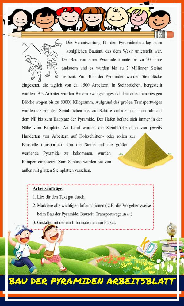 Bau Der Pyramiden Arbeitsblatt