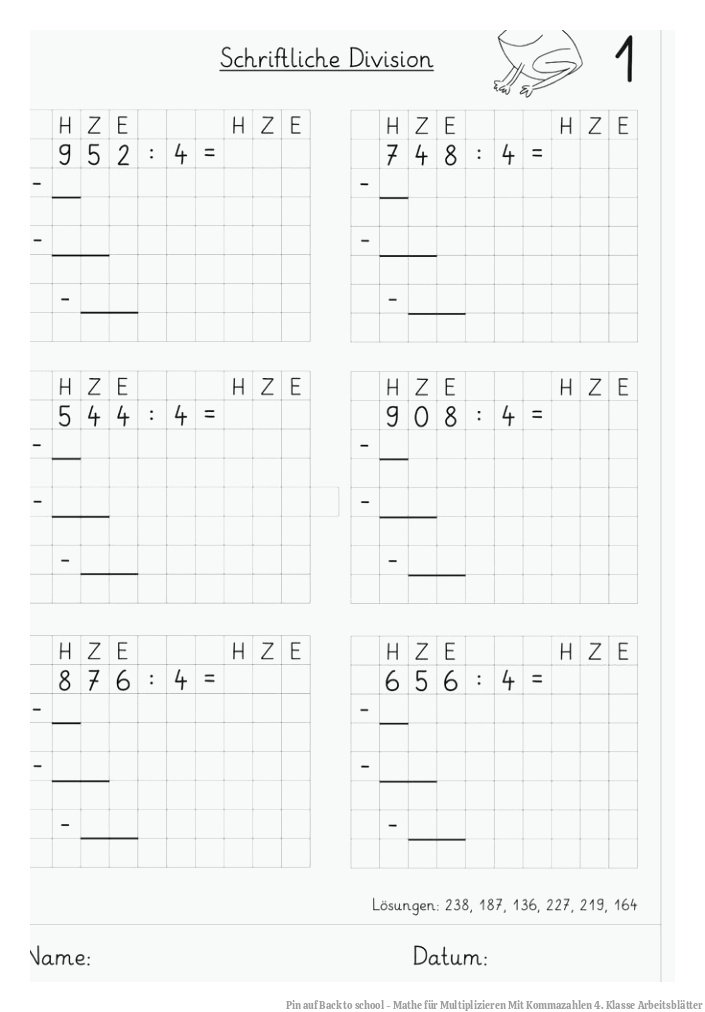 Pin auf Back to school - Mathe für Multiplizieren Mit Kommazahlen 4. Klasse Arbeitsblätter