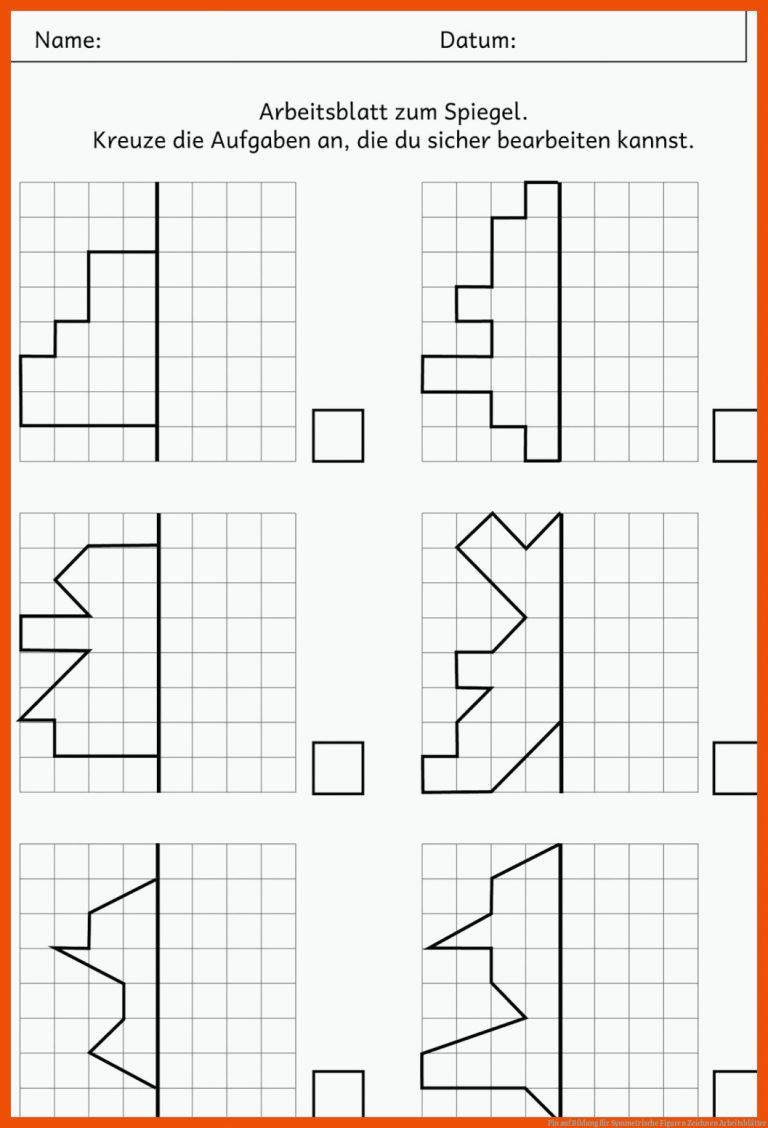 Pin auf Bildung für symmetrische figuren zeichnen + arbeitsblätter