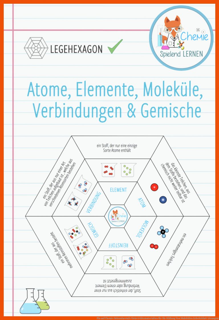 Pin Auf Chemie Sekundarstufe Unterrichtsmaterialien Fuer Die Bildung Von Molekülen Arbeitsblatt Lösungen
