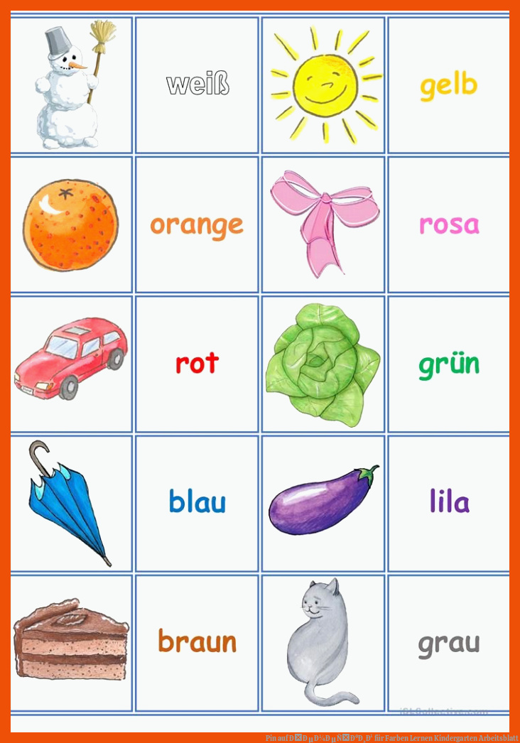 Pin auf ÐÐµÐ¼ÐµÑÐºÐ¸Ð¹ für farben lernen kindergarten arbeitsblatt