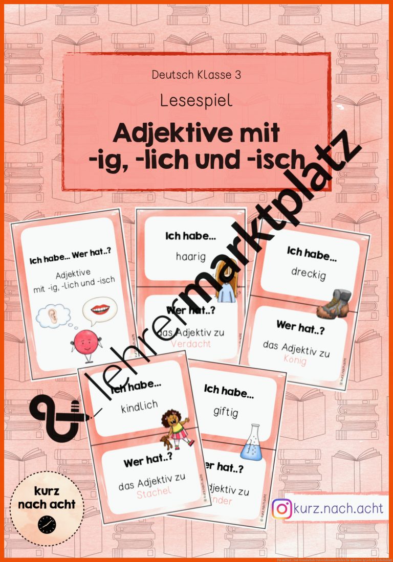 Pin auf DaZ / DaF Grundschule Unterrichtsmaterialien für adjektive ig lich isch arbeitsblatt