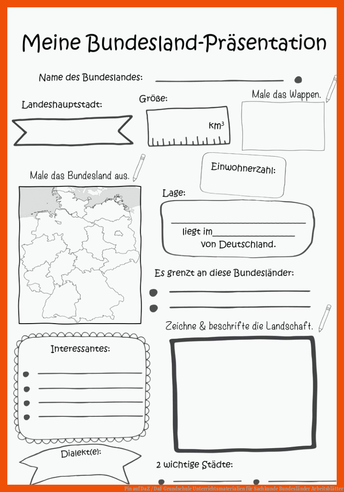 Pin auf DaZ / DaF Grundschule Unterrichtsmaterialien für sachkunde bundesländer arbeitsblätter