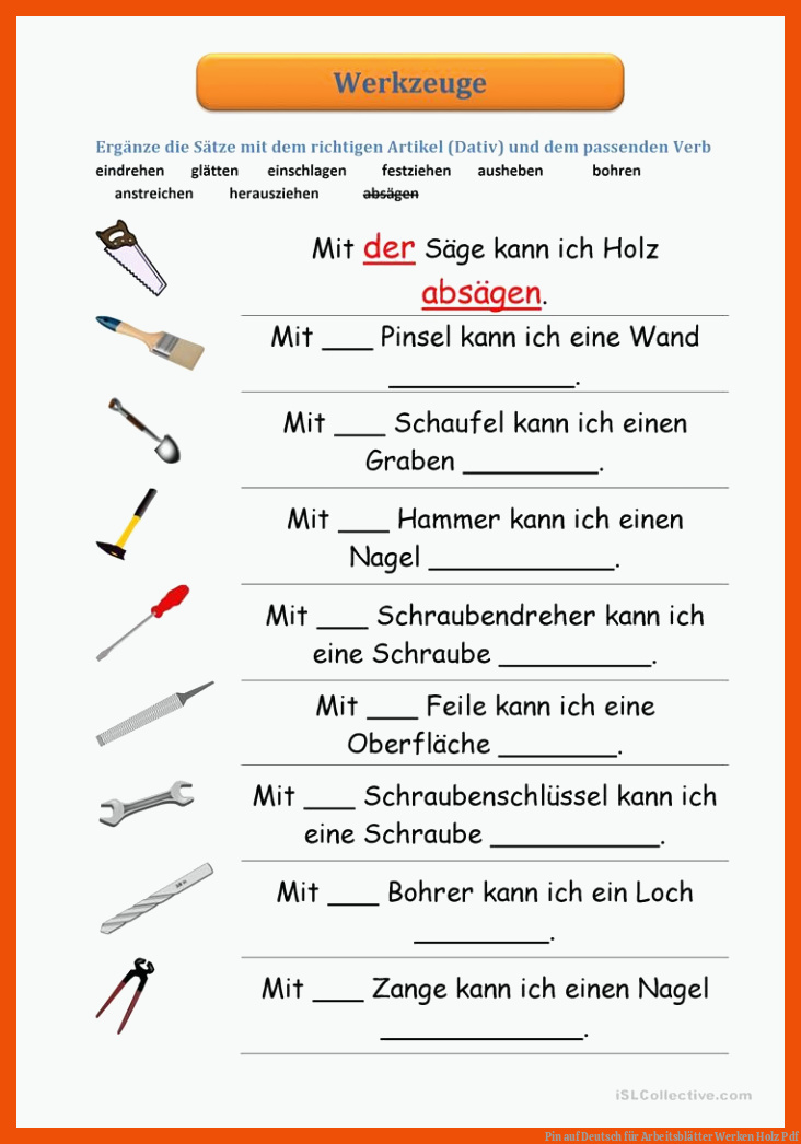 Pin auf Deutsch für arbeitsblätter werken holz pdf
