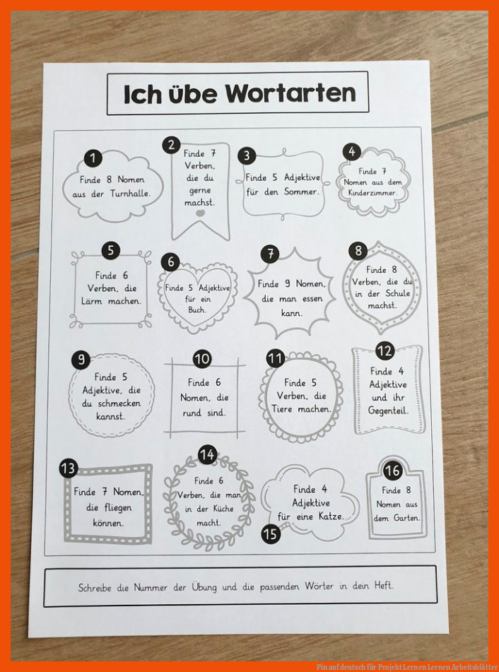 Pin auf deutsch für projekt lernen lernen arbeitsblätter