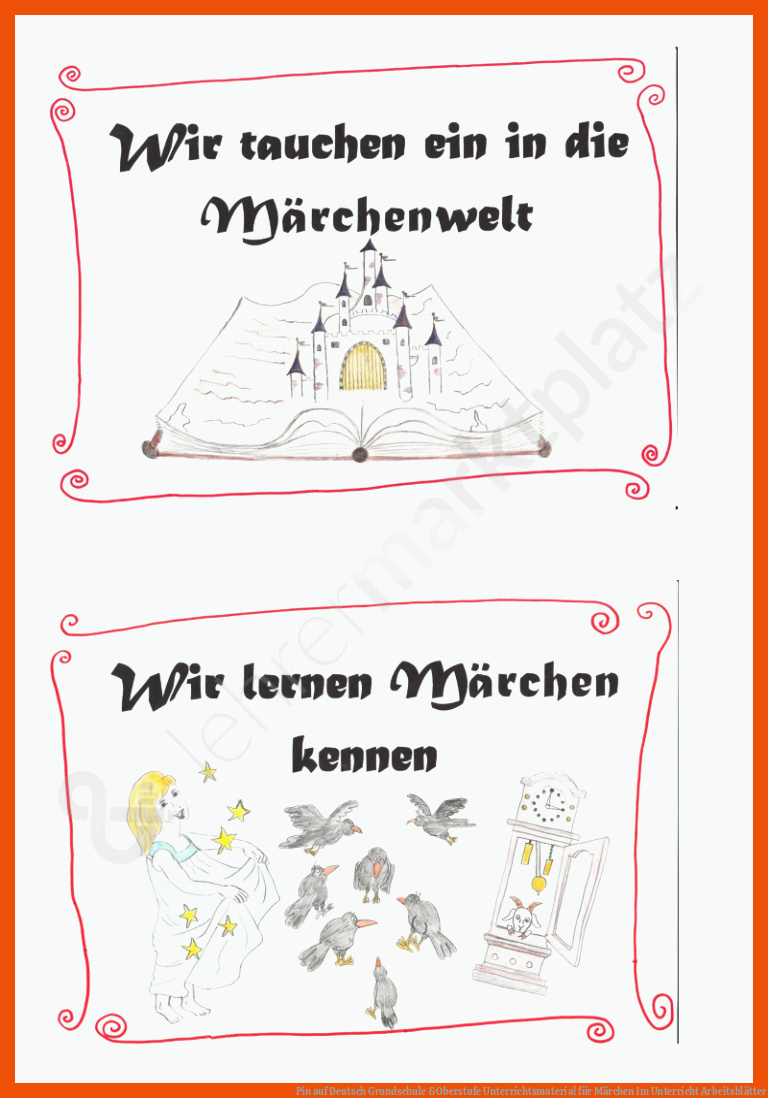 Pin auf Deutsch Grundschule &Oberstufe Unterrichtsmaterial für märchen im unterricht arbeitsblätter