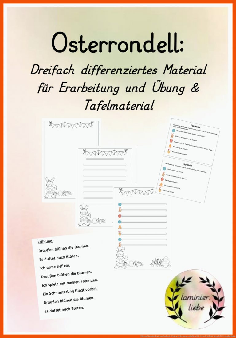 Pin auf Deutsch Grundschule Unterrichtsmaterialien für arbeitsblatt rondell grundschule