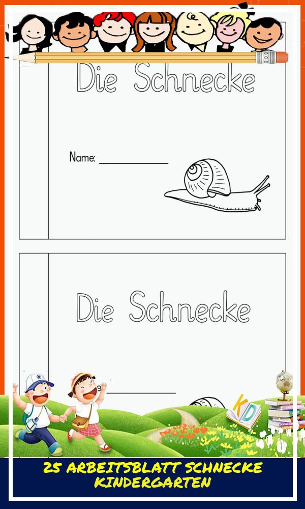 25 Arbeitsblatt Schnecke Kindergarten