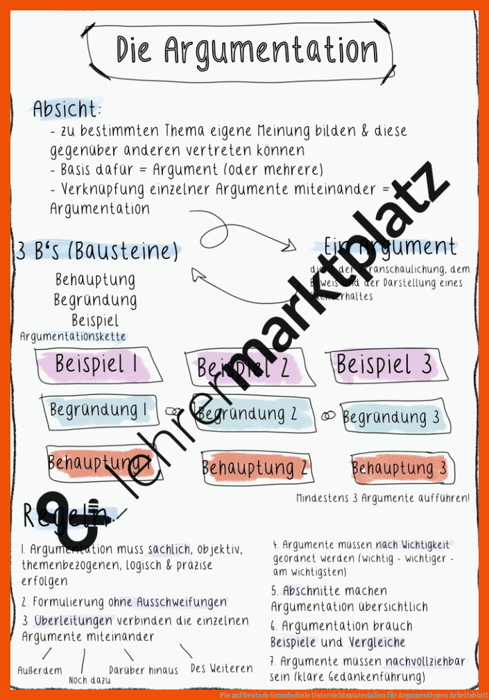 Pin auf Deutsch Grundschule Unterrichtsmaterialien für argumenttypen arbeitsblatt