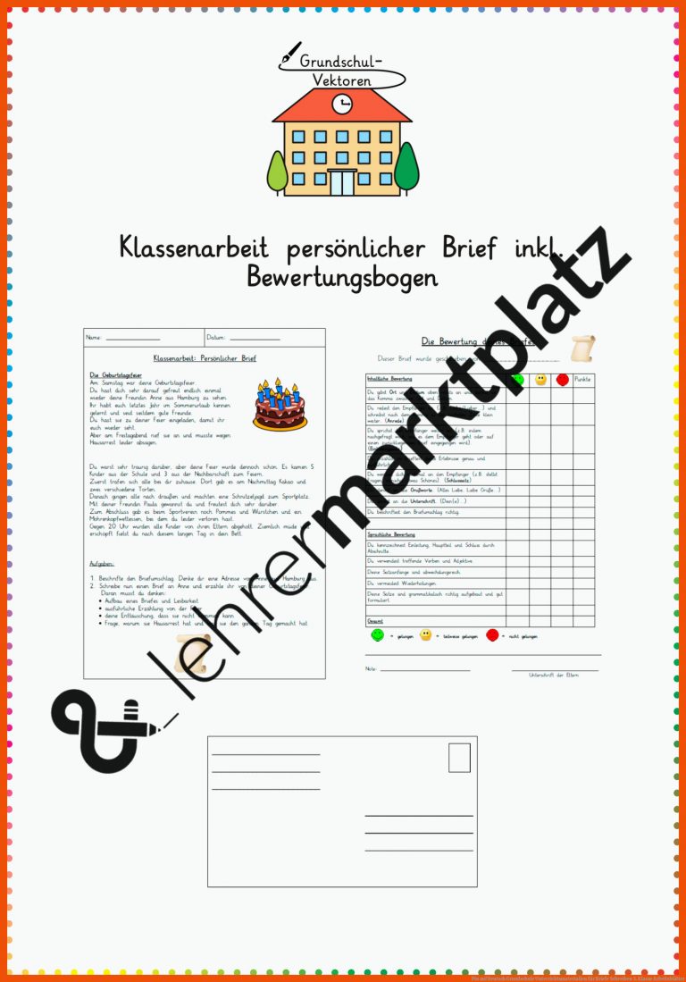 Pin auf Deutsch Grundschule Unterrichtsmaterialien für briefe schreiben 3. klasse arbeitsblätter