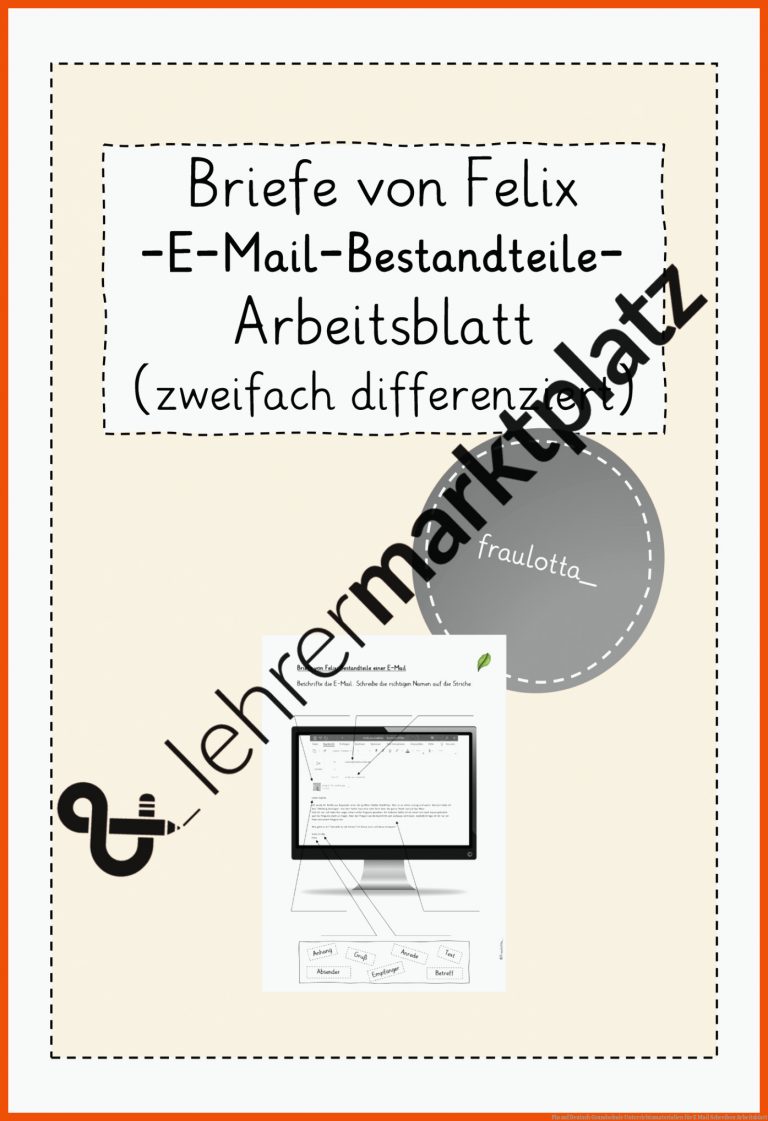 Pin Auf Deutsch Grundschule Unterrichtsmaterialien Fuer E Mail Schreiben Arbeitsblatt