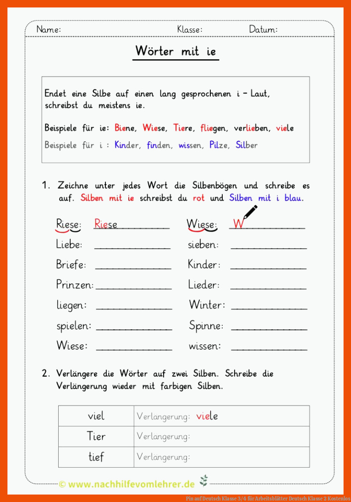 Pin auf Deutsch Klasse 3/4 für arbeitsblätter deutsch klasse 2 kostenlos