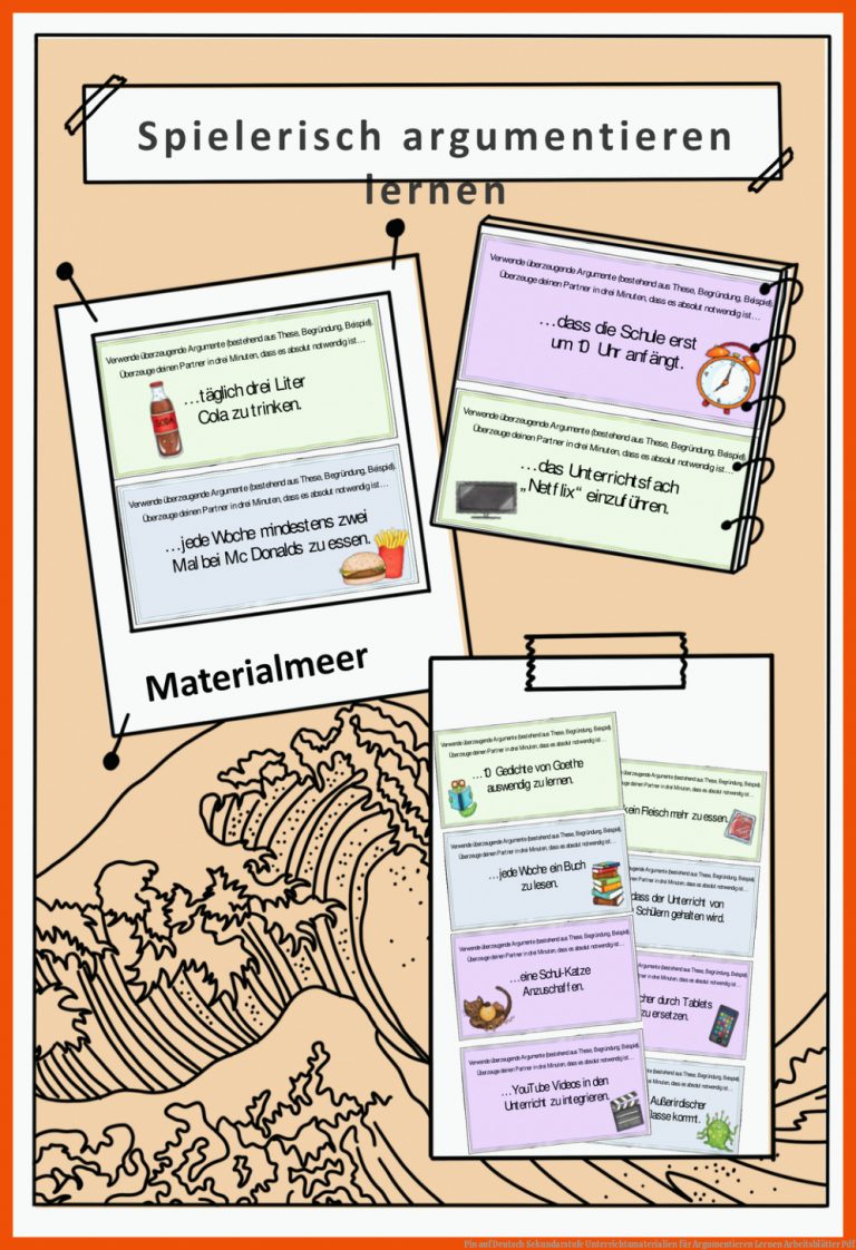 Pin auf Deutsch Sekundarstufe Unterrichtsmaterialien für argumentieren lernen arbeitsblätter pdf