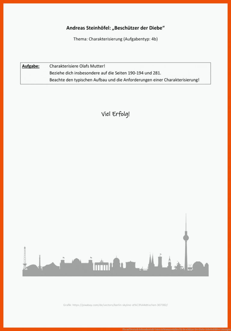 Pin auf Deutsch Sekundarstufe Unterrichtsmaterialien für beschützer der diebe arbeitsblätter lösungen