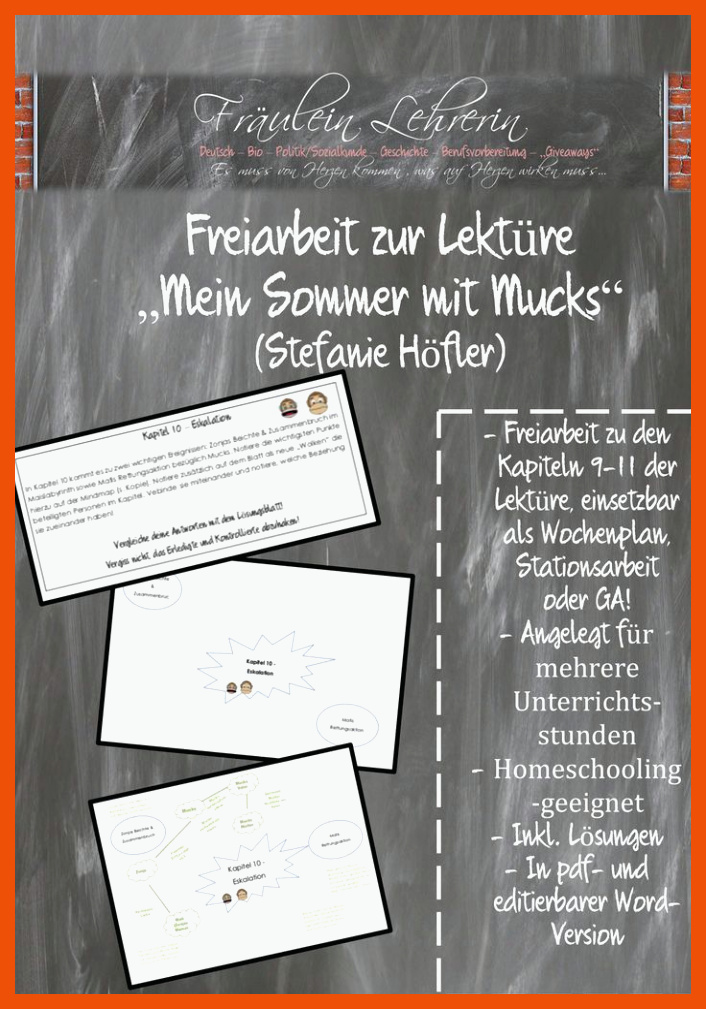 Pin auf Deutsch Sekundarstufe Unterrichtsmaterialien für mein sommer mit mucks arbeitsblätter lösungen