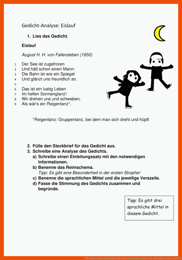 Pin auf Deutsch Sekundarstufe Unterrichtsmaterialien für metaphern arbeitsblatt