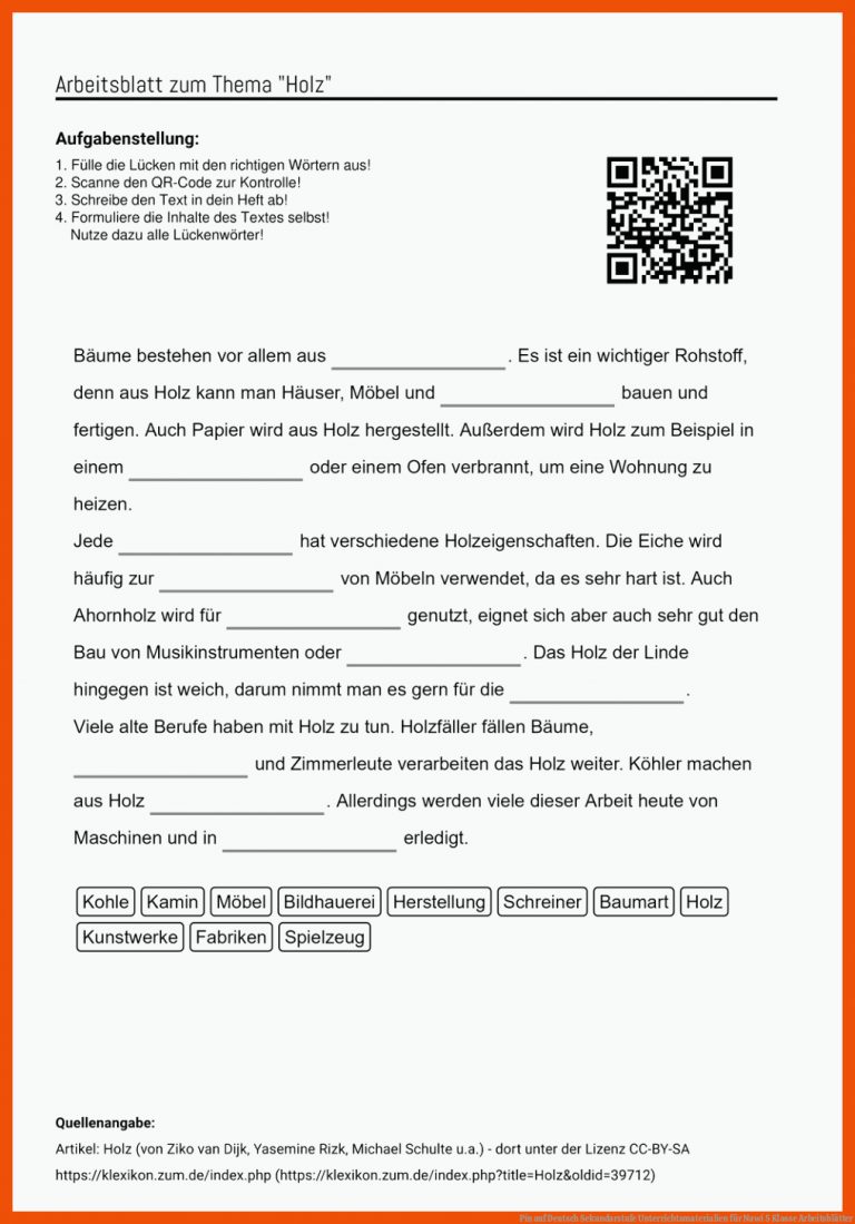 Pin auf Deutsch Sekundarstufe Unterrichtsmaterialien für nawi 5 klasse arbeitsblätter