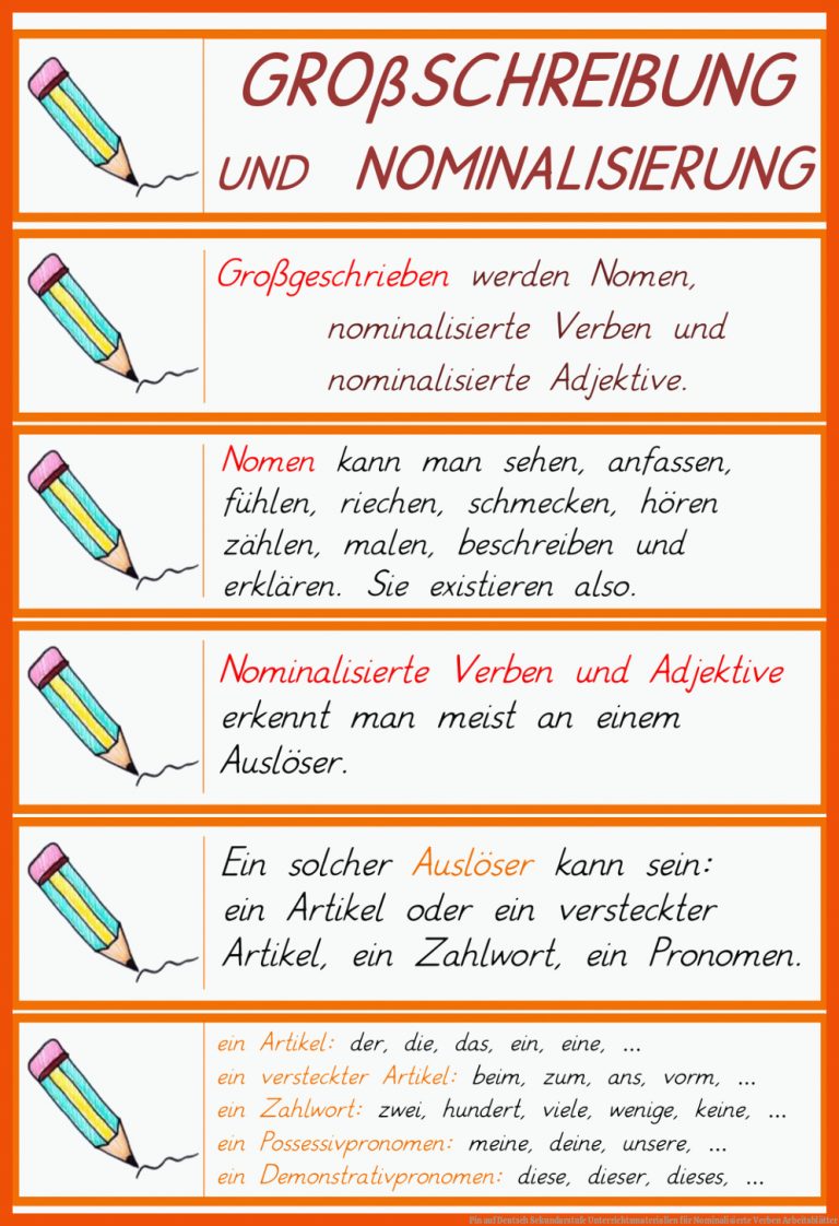 Pin auf Deutsch Sekundarstufe Unterrichtsmaterialien für nominalisierte verben arbeitsblätter