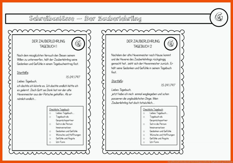 Pin auf Deutsch Sekundarstufe Unterrichtsmaterialien für tagebucheintrag arbeitsblatt
